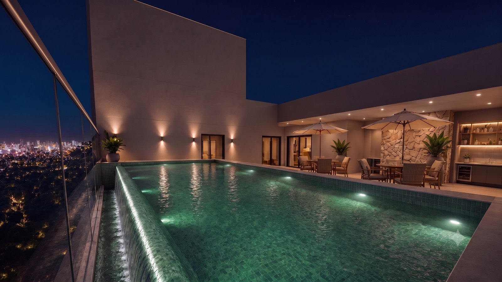 Piscina panorâmica do Mirante da Serra Residence